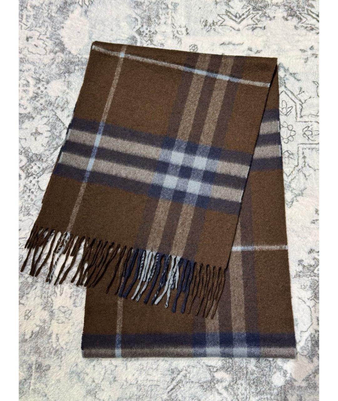 BURBERRY Коричневый кашемировый шарф, фото 3
