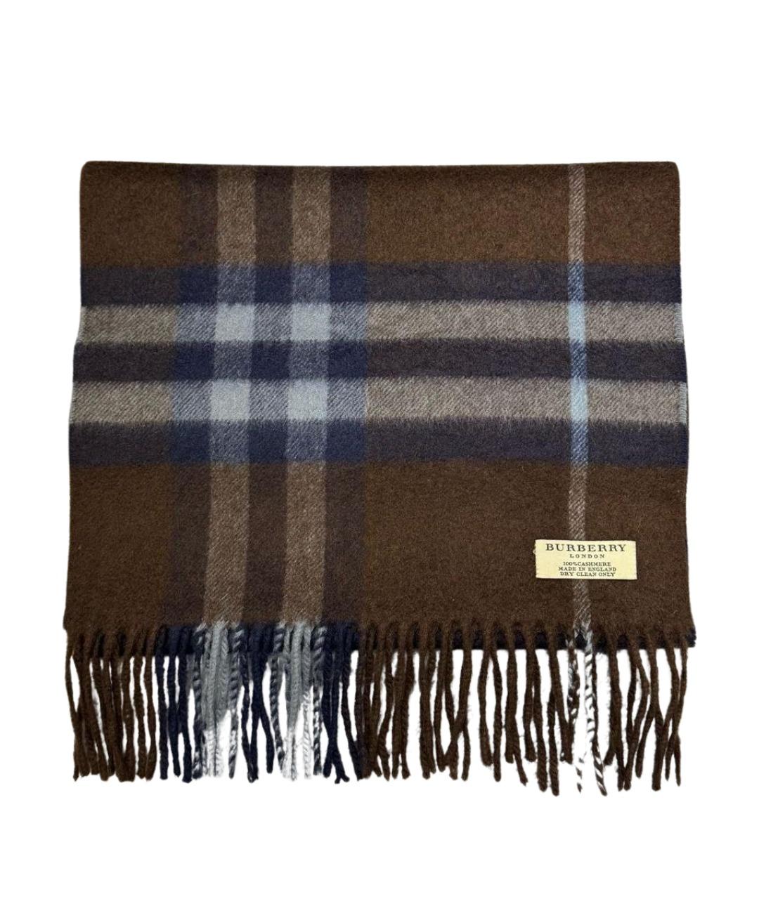 BURBERRY Коричневый кашемировый шарф, фото 1