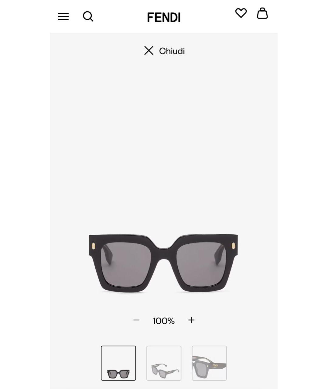 FENDI Черные пластиковые солнцезащитные очки, фото 8