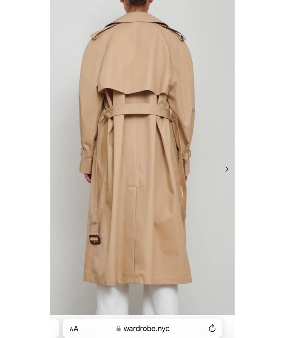 WARDROBE.NYC Бежевый хлопковый тренч/плащ, фото 4