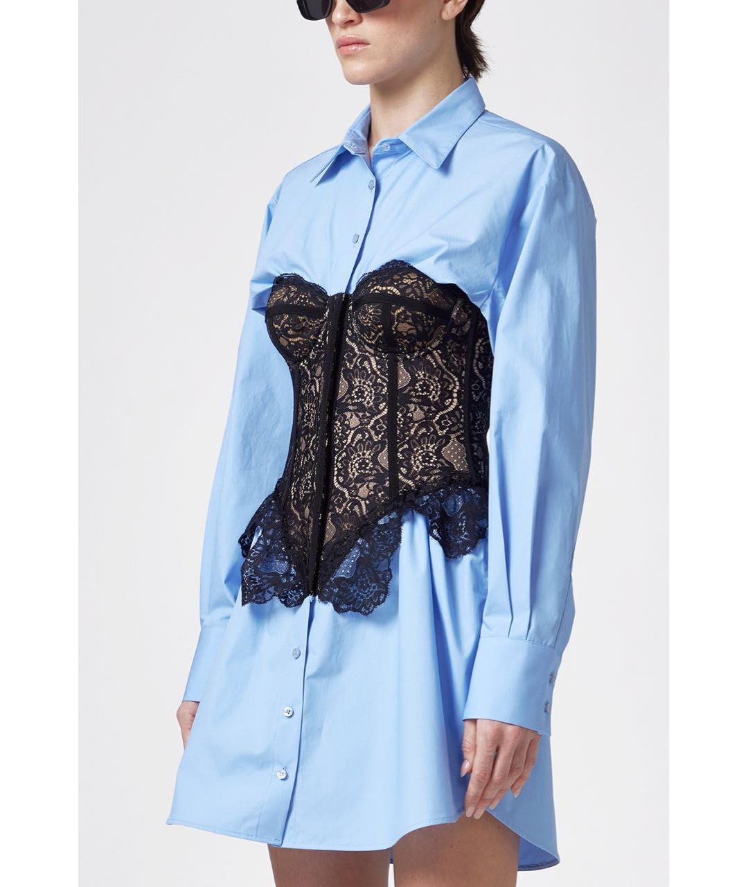 GIUSEPPE DI MORABITO Голубое хлопковое коктейльное платье, фото 5