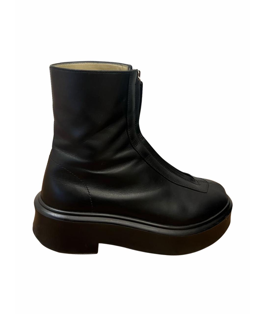 THE ROW Черные кожаные полусапоги, фото 1