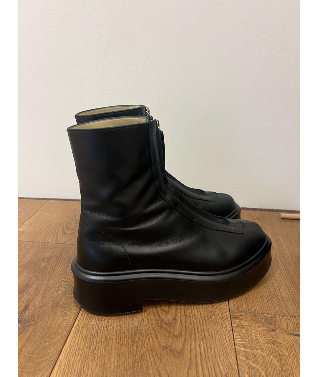 THE ROW Черные кожаные полусапоги, фото 6