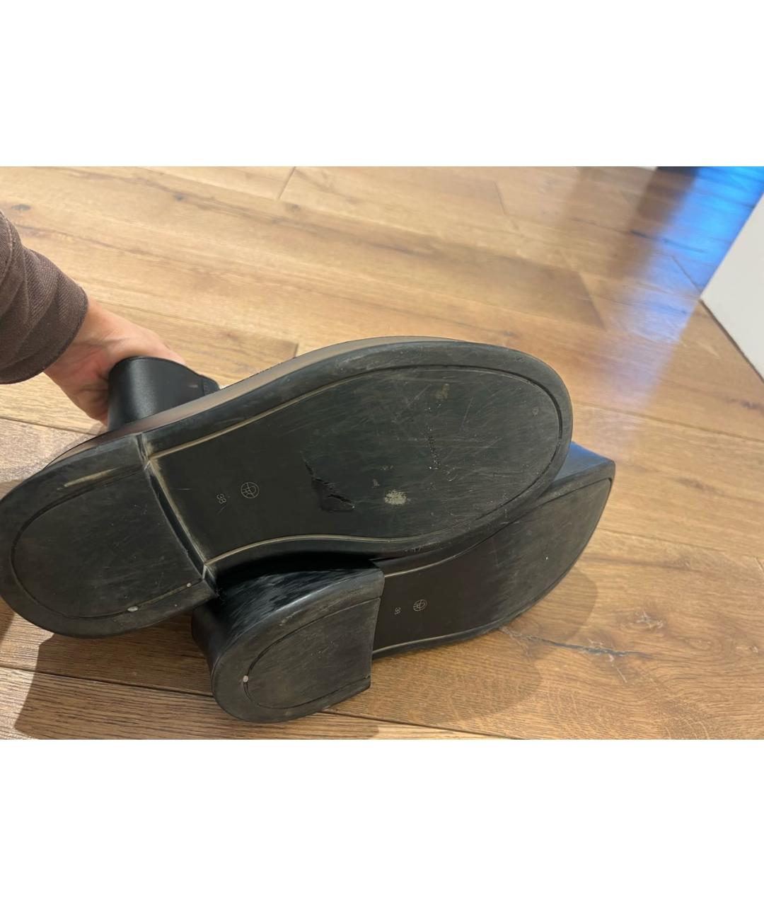 THE ROW Черные кожаные полусапоги, фото 2