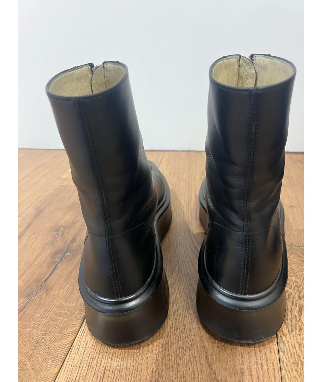 THE ROW Черные кожаные полусапоги, фото 4