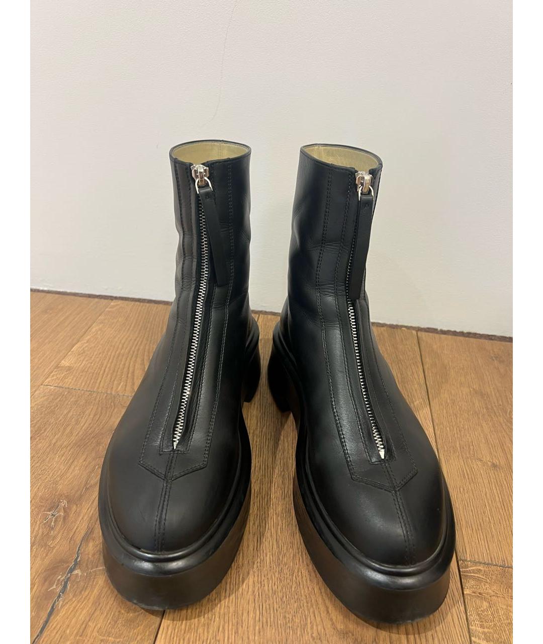 THE ROW Черные кожаные полусапоги, фото 5