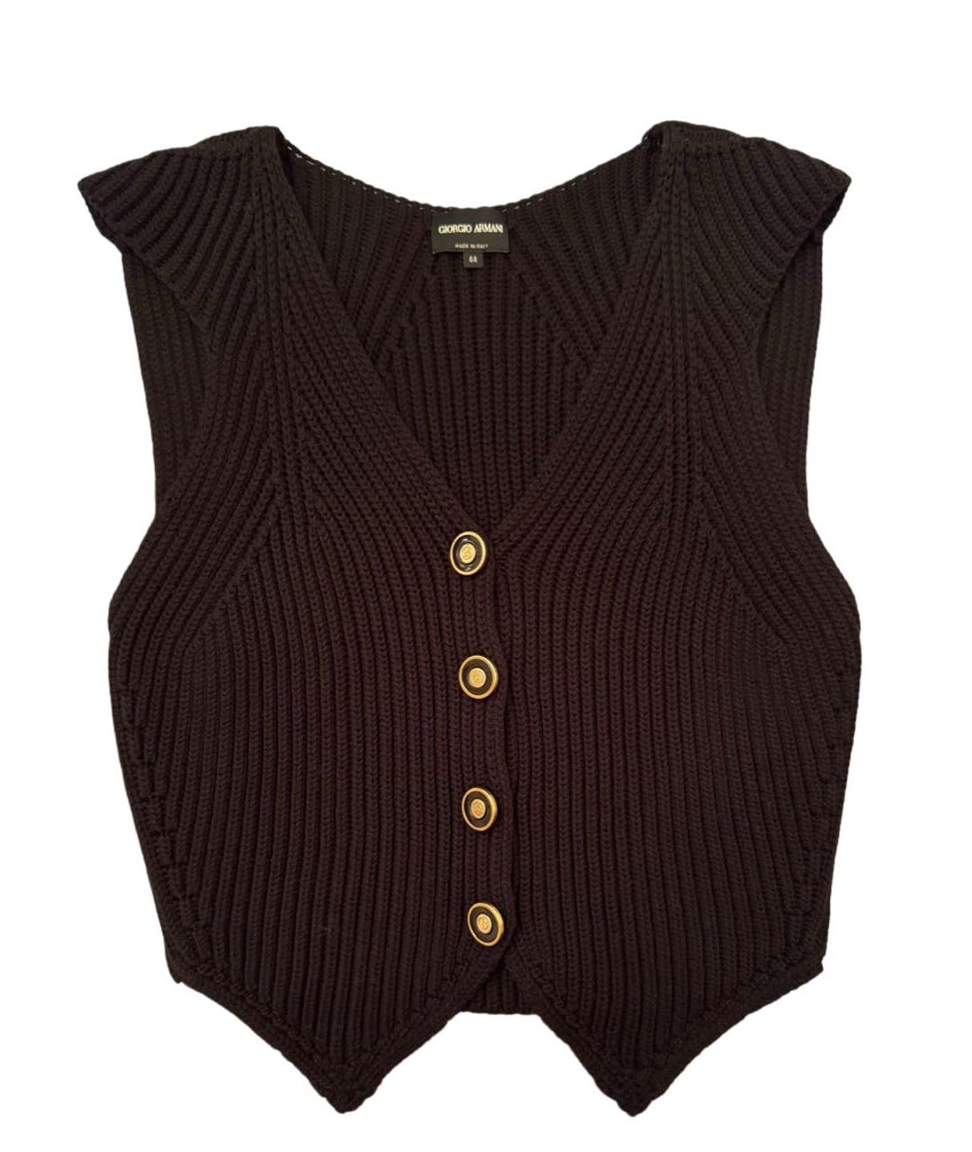 GIORGIO ARMANI Черная шерстяная жилетка, фото 7