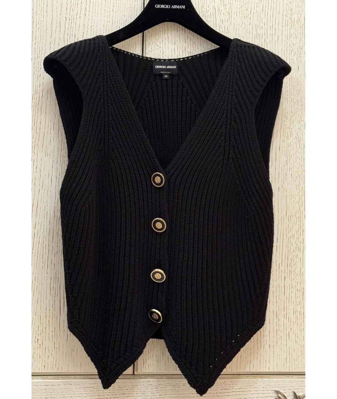 GIORGIO ARMANI Черная шерстяная жилетка, фото 3