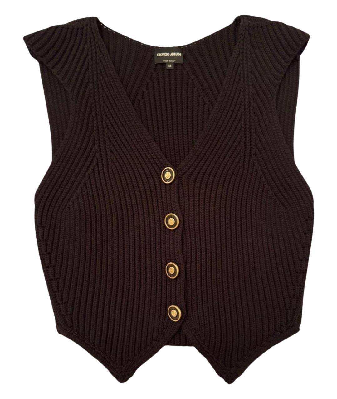 GIORGIO ARMANI Черная шерстяная жилетка, фото 1