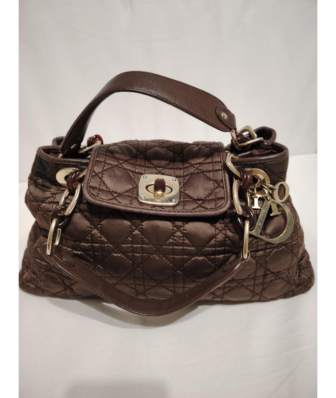 CHRISTIAN DIOR Коричневая синтетическая сумка тоут, фото 5