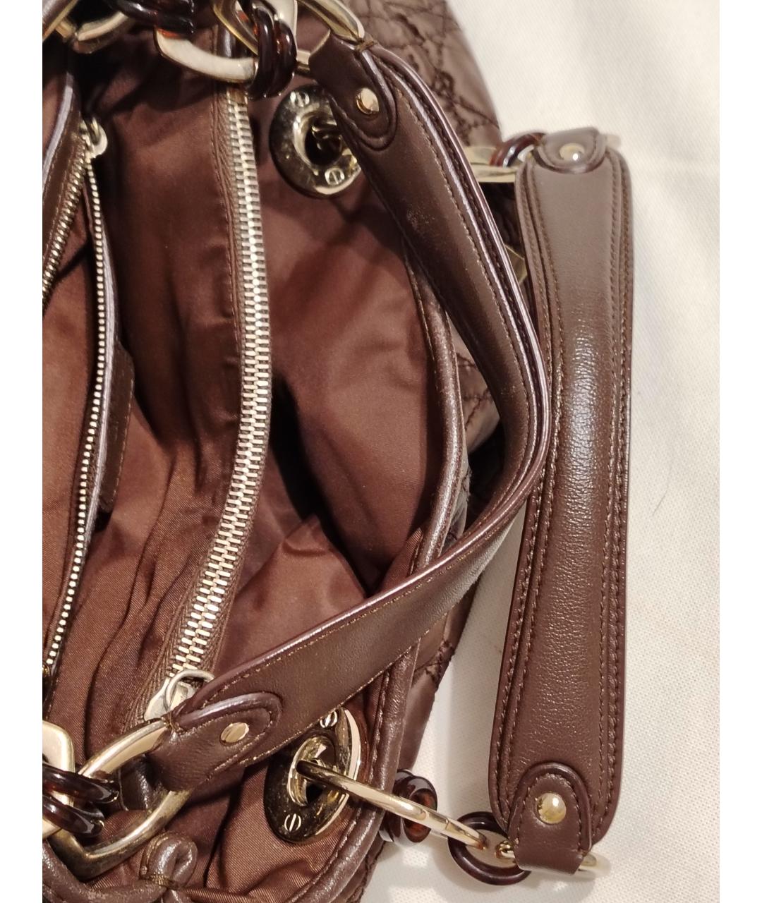 CHRISTIAN DIOR Коричневая синтетическая сумка тоут, фото 4