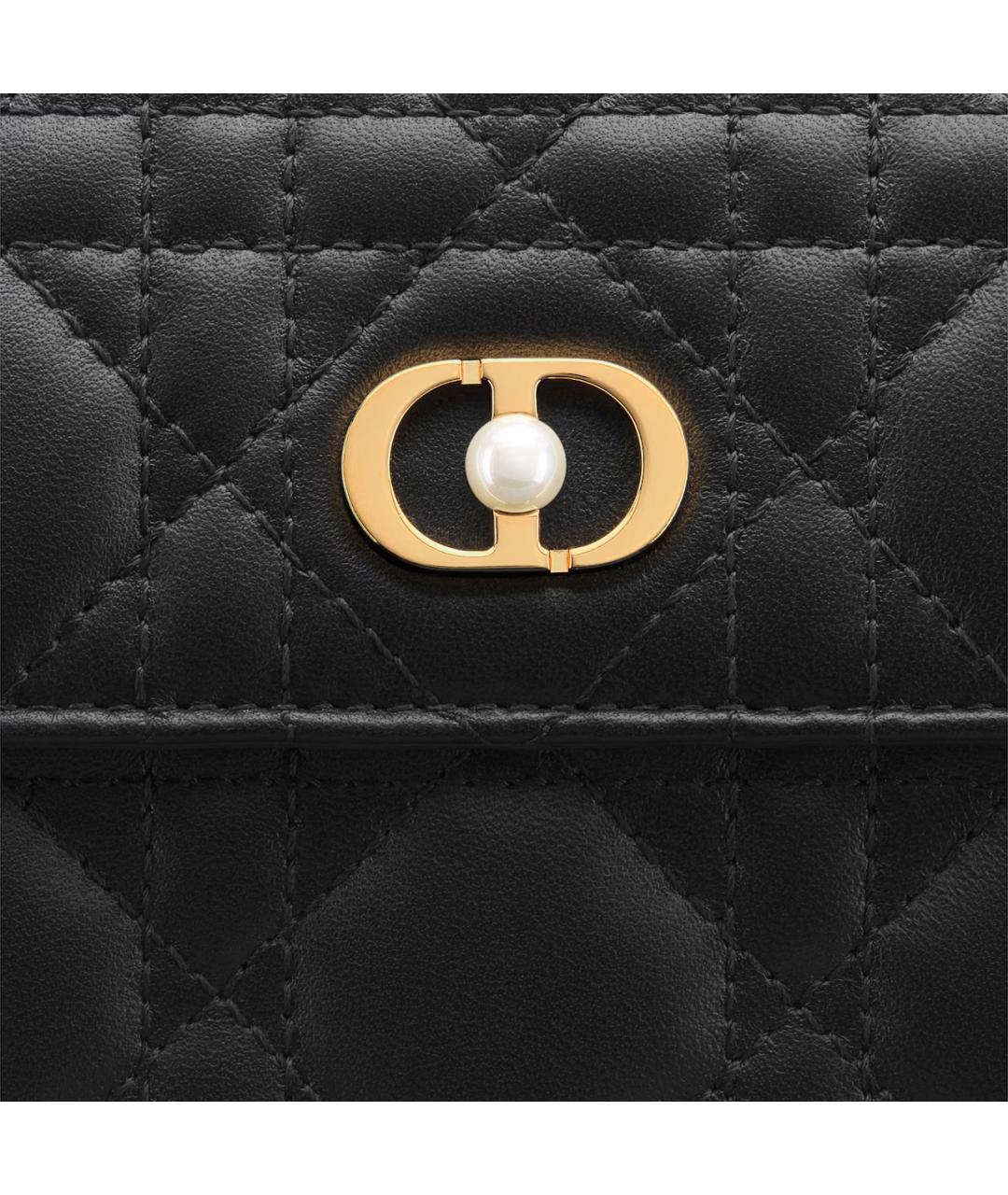 CHRISTIAN DIOR Черный кожаный кошелек, фото 5