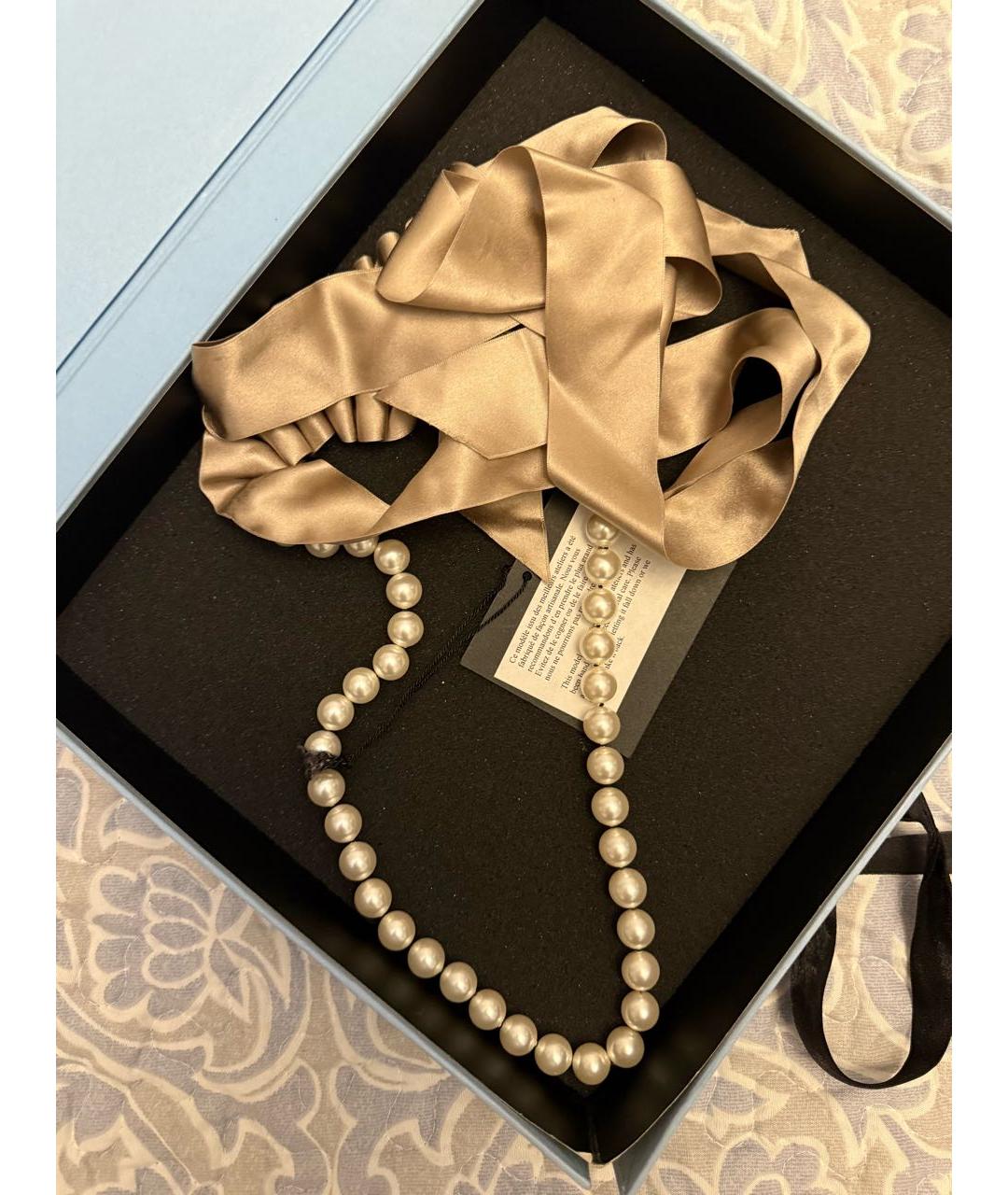 LANVIN Бежевое жемчужное колье, фото 3