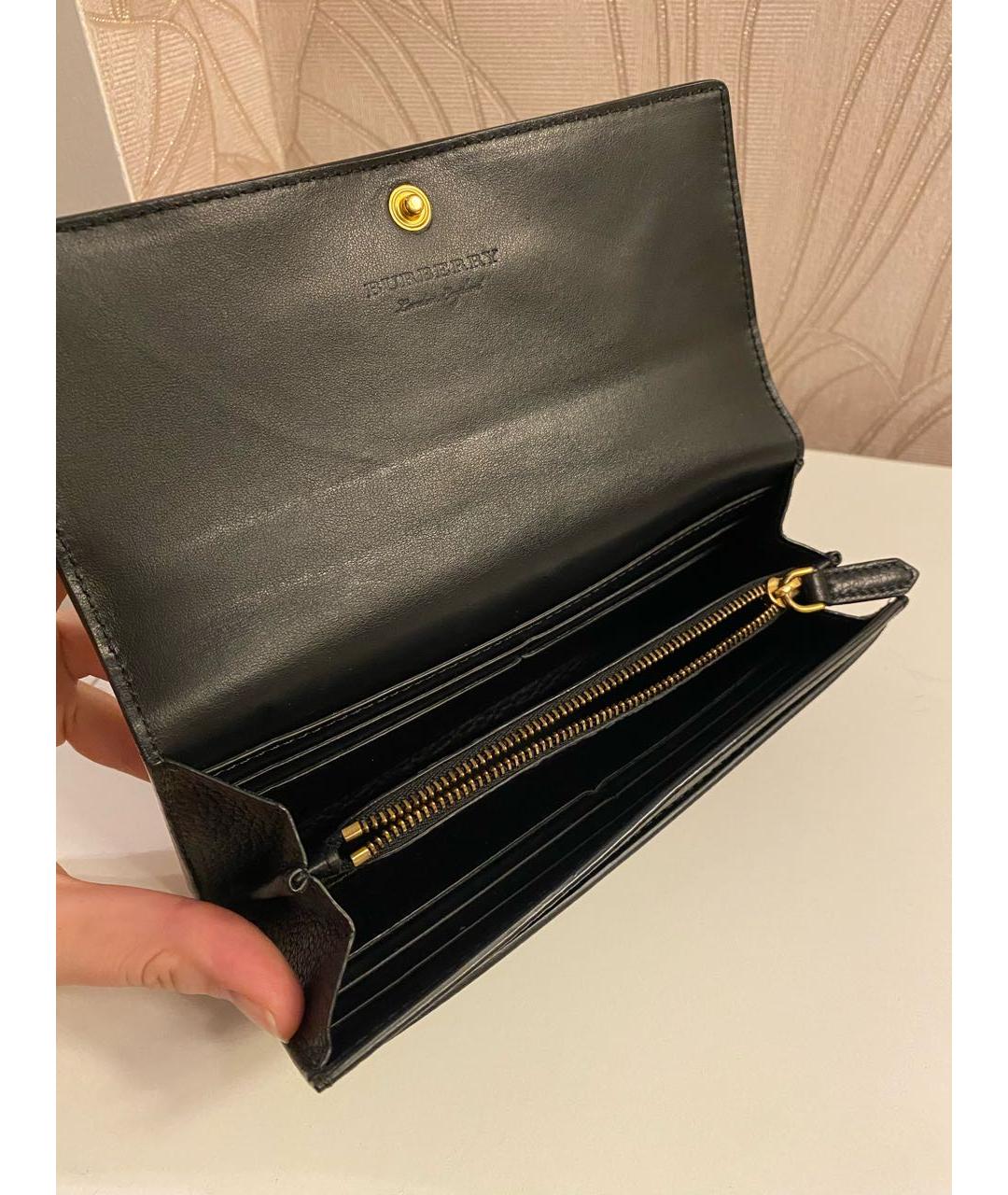 BURBERRY Черный кожаный кошелек, фото 4