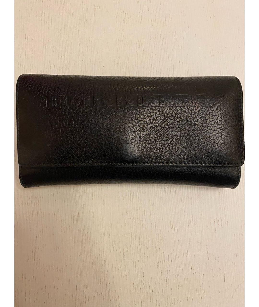BURBERRY Черный кожаный кошелек, фото 5