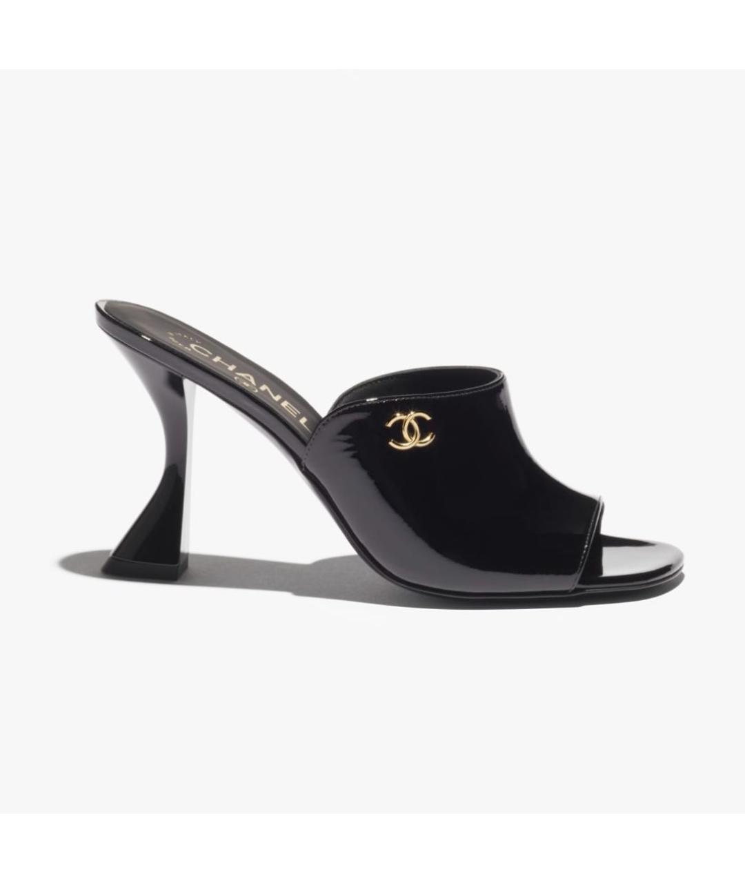 CHANEL Черные балетки из лакированной кожи, фото 4