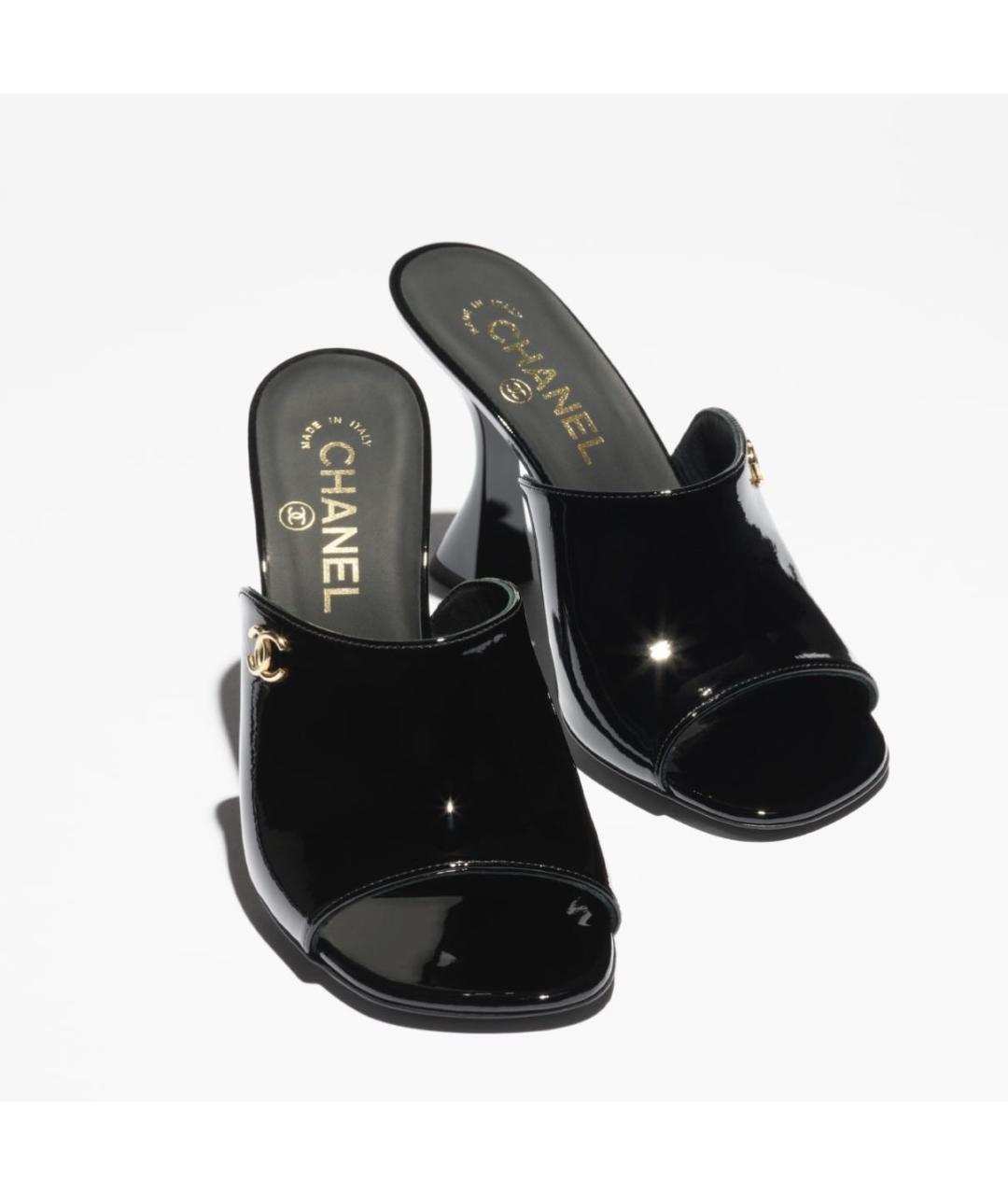 CHANEL Черные балетки из лакированной кожи, фото 2