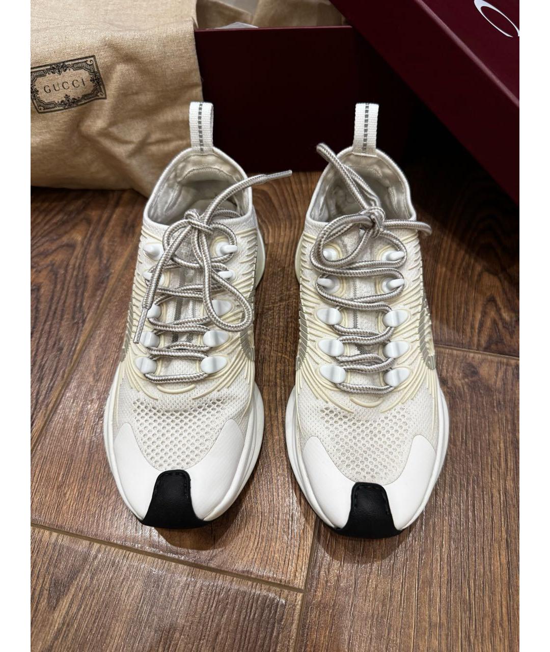 GUCCI Белые текстильные кроссовки, фото 2