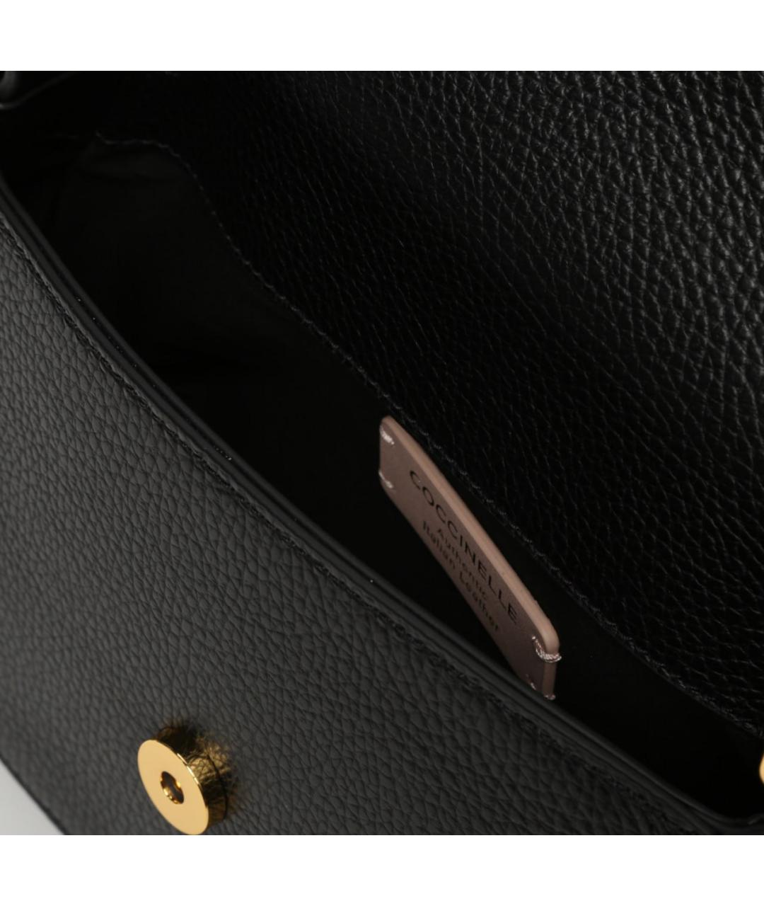 COCCINELLE Черная кожаная сумка через плечо, фото 4