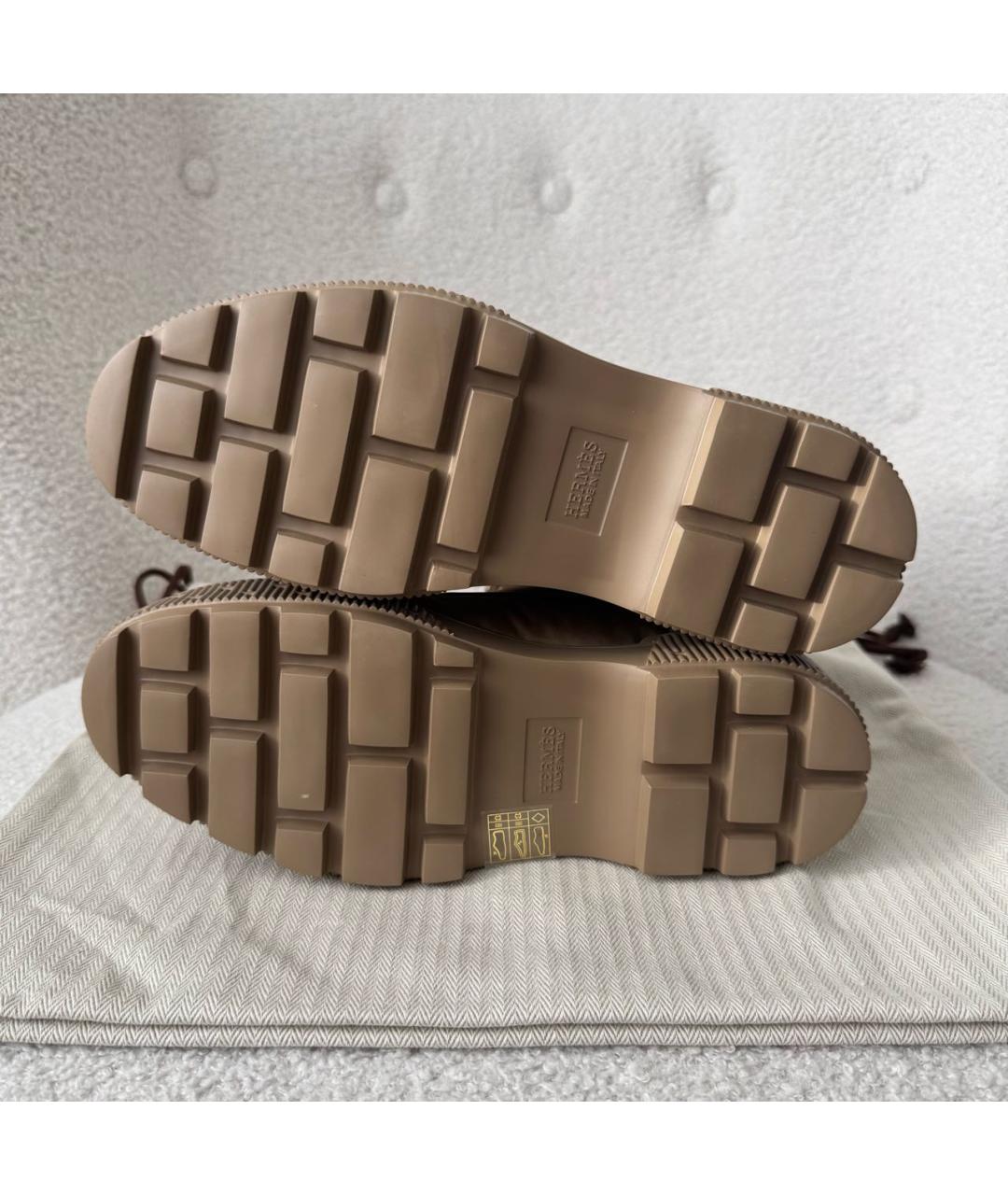 HERMES Бежевые ботинки, фото 6