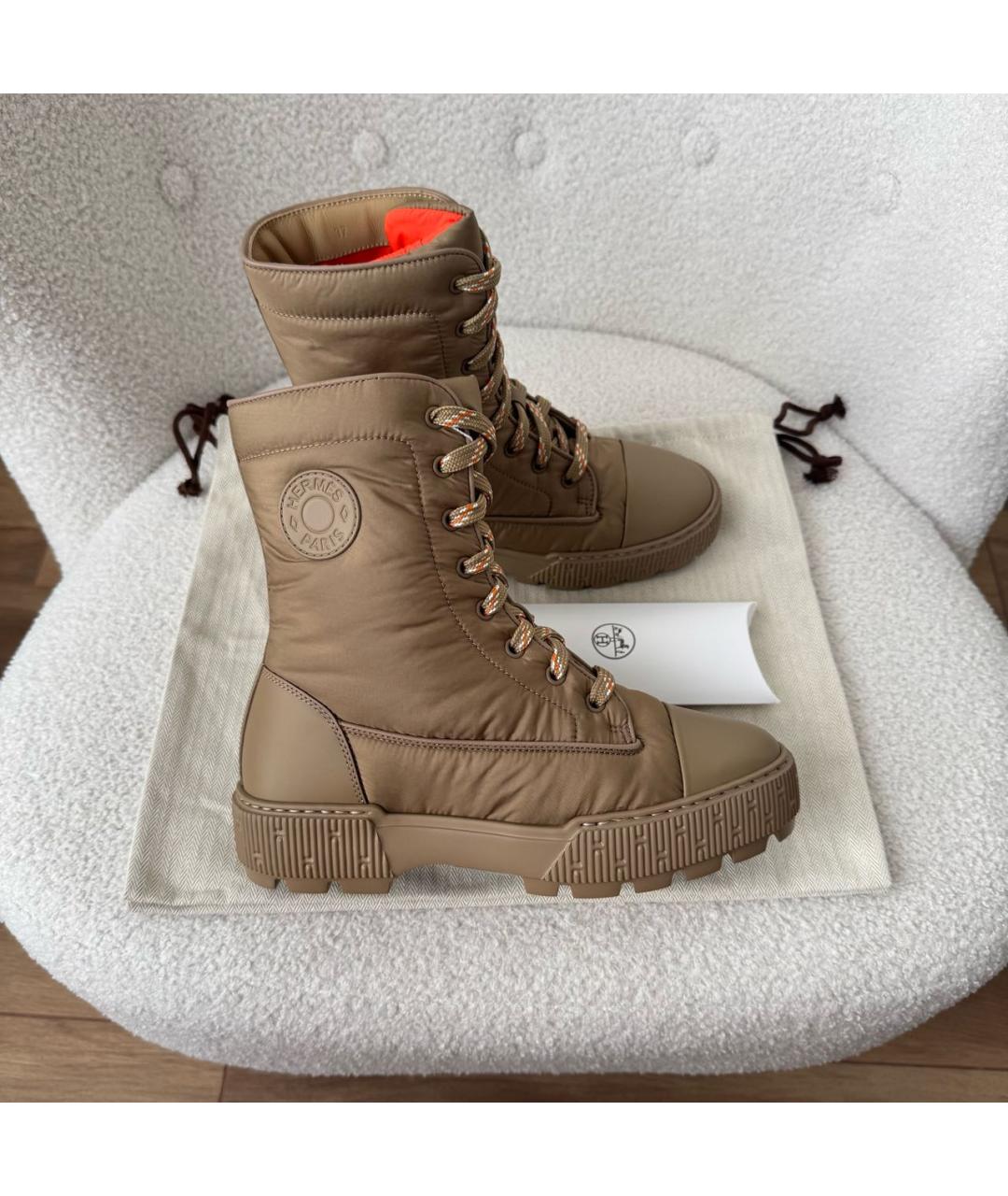 HERMES Бежевые ботинки, фото 2