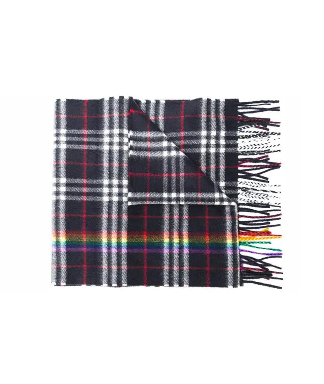 BURBERRY Черный кашемировый шарф, фото 4