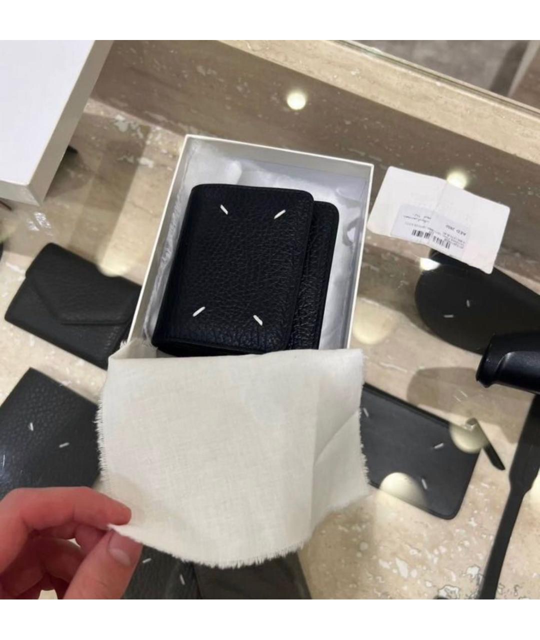 MAISON MARGIELA Черный кожаный кошелек, фото 4