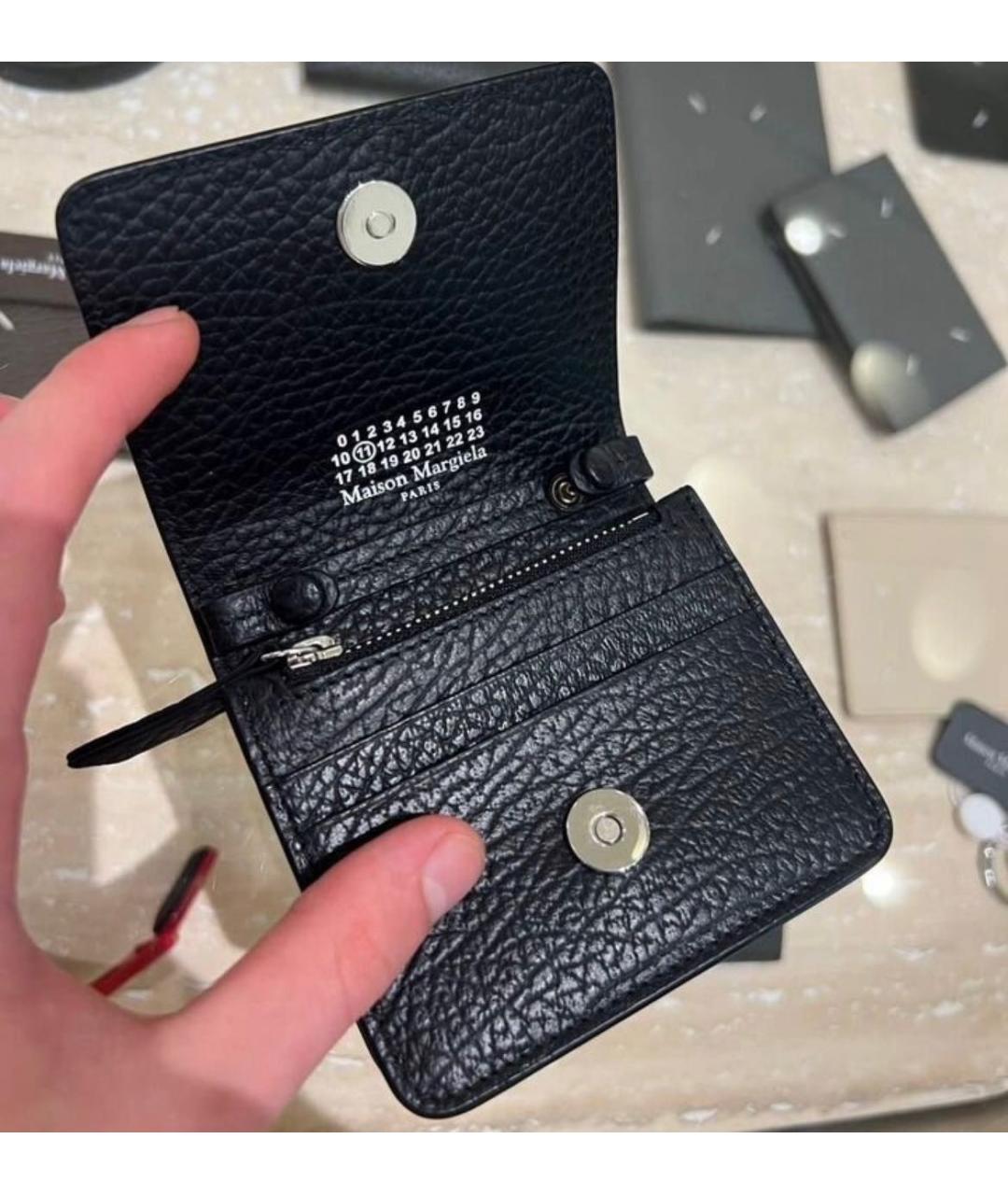 MAISON MARGIELA Черный кожаный кошелек, фото 5