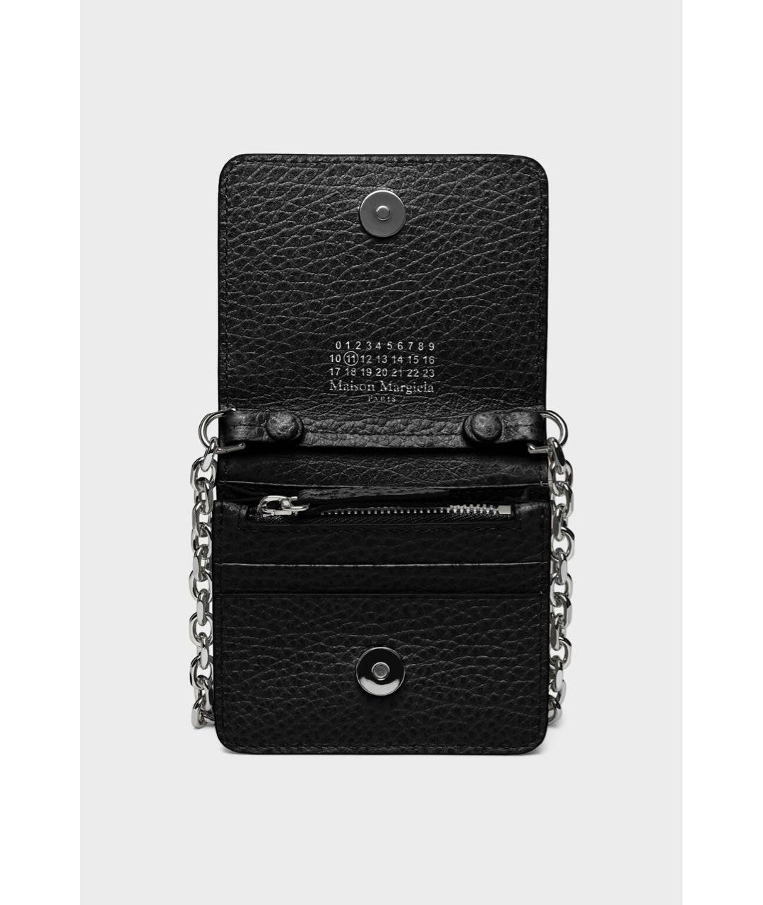 MAISON MARGIELA Черный кожаный кошелек, фото 2