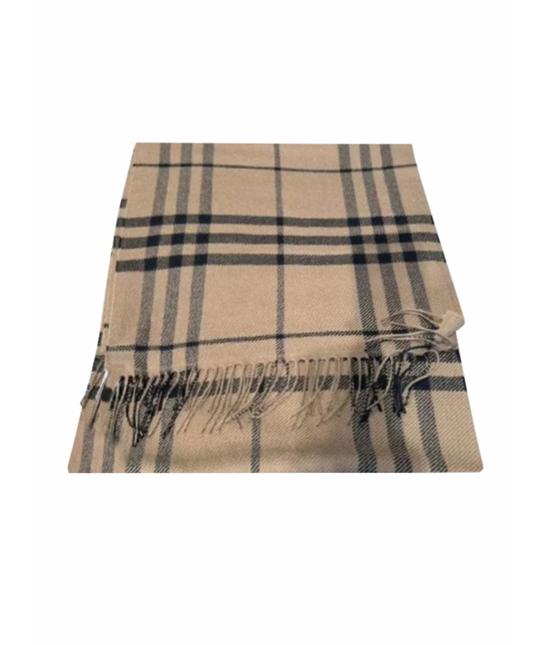 BURBERRY Бежевый шерстяной шарф, фото 1