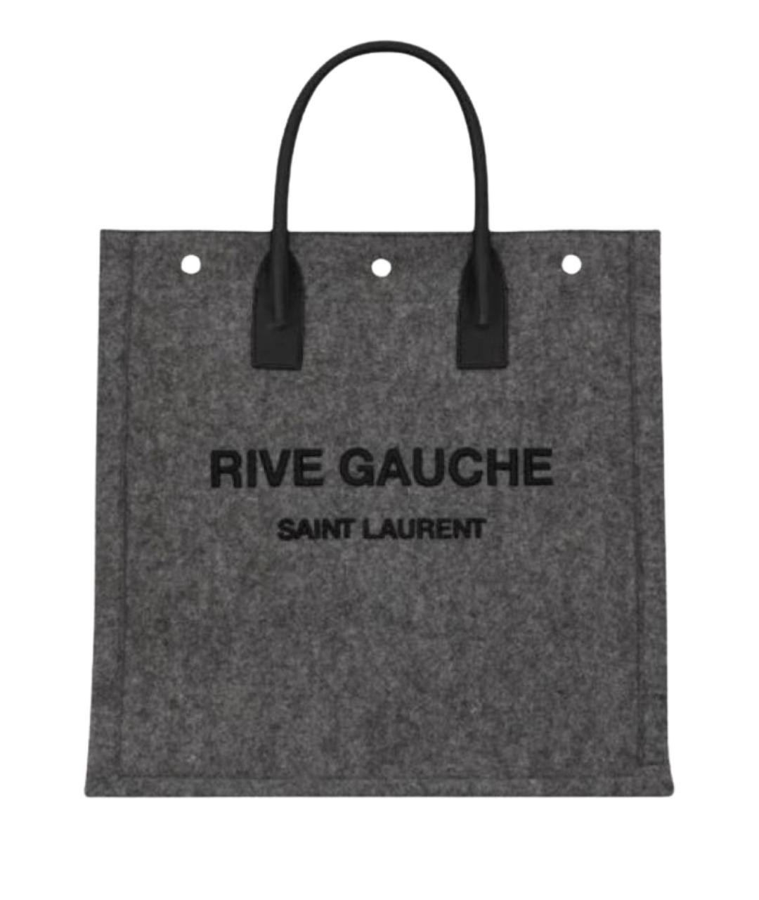 SAINT LAURENT Антрацитовая сумка с короткими ручками, фото 1