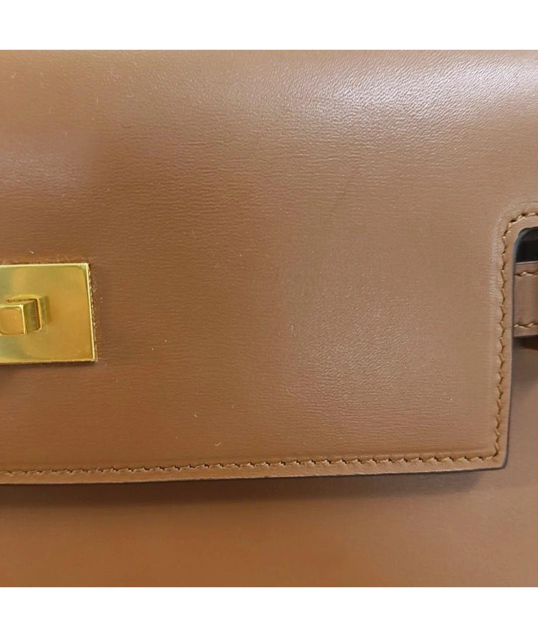 SAINT LAURENT Коричневая кожаная сумка через плечо, фото 7