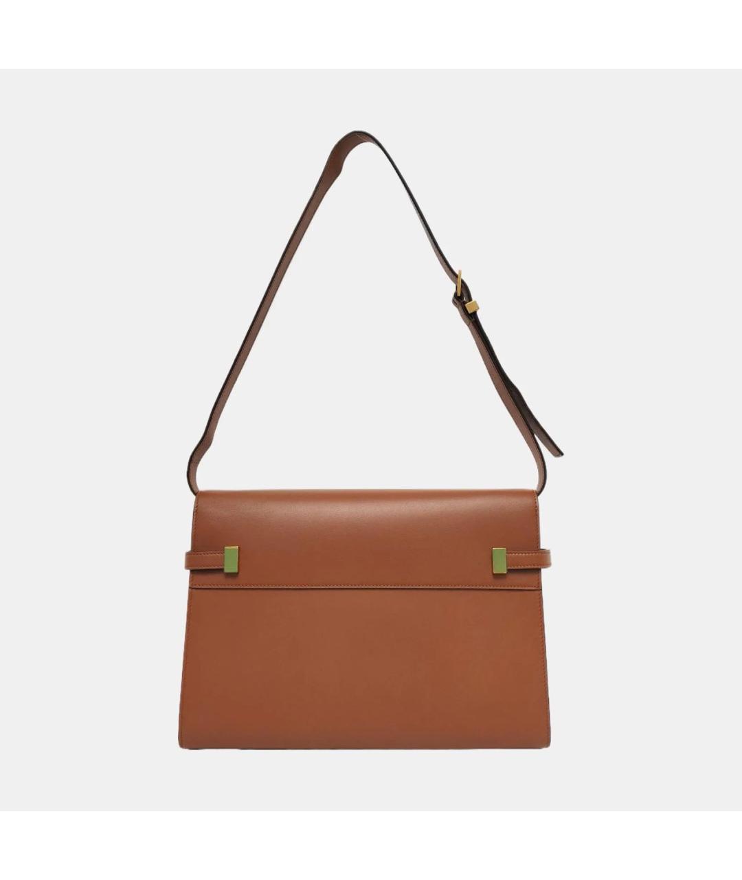 SAINT LAURENT Коричневая кожаная сумка через плечо, фото 4