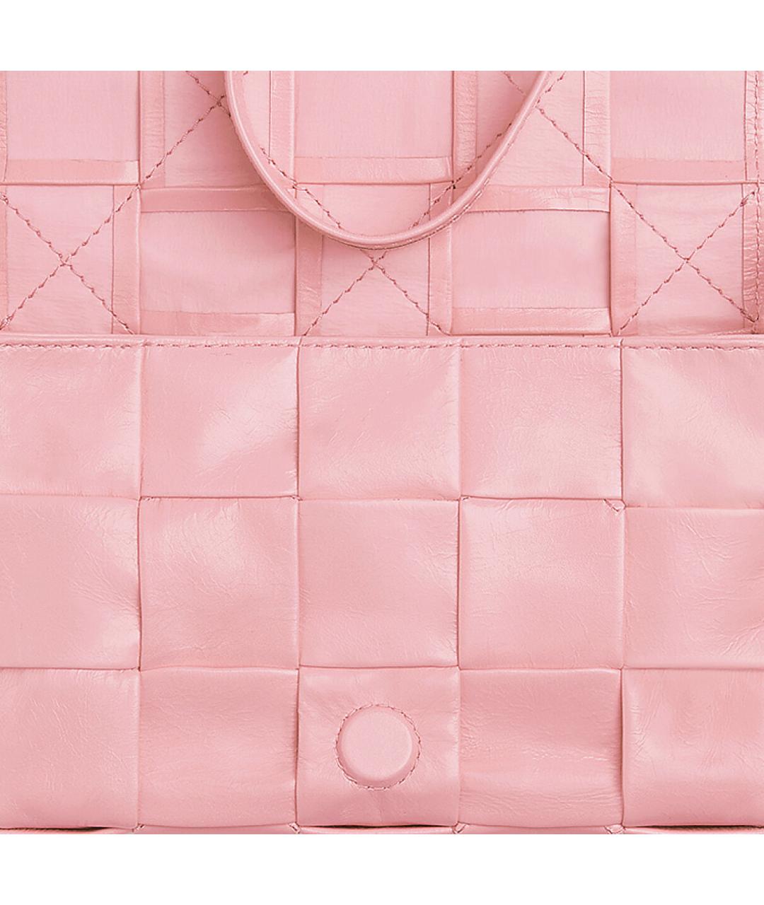 BOTTEGA VENETA Розовая кожаная сумка через плечо, фото 5