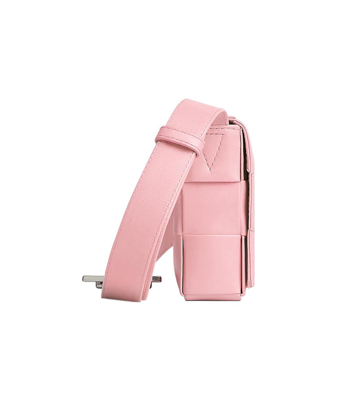 BOTTEGA VENETA Розовая кожаная сумка через плечо, фото 2