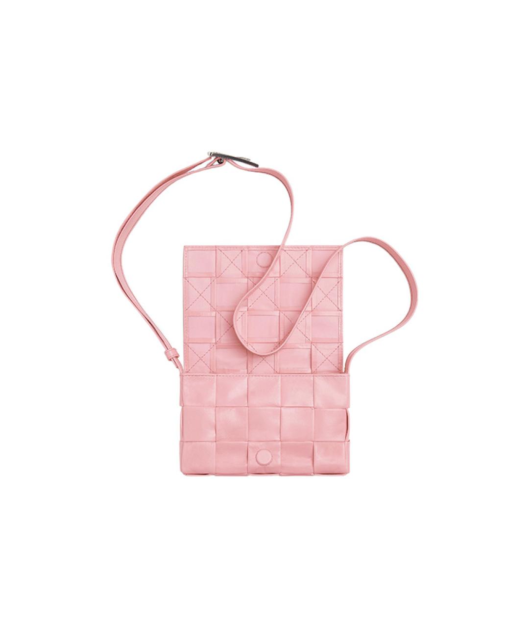 BOTTEGA VENETA Розовая кожаная сумка через плечо, фото 4