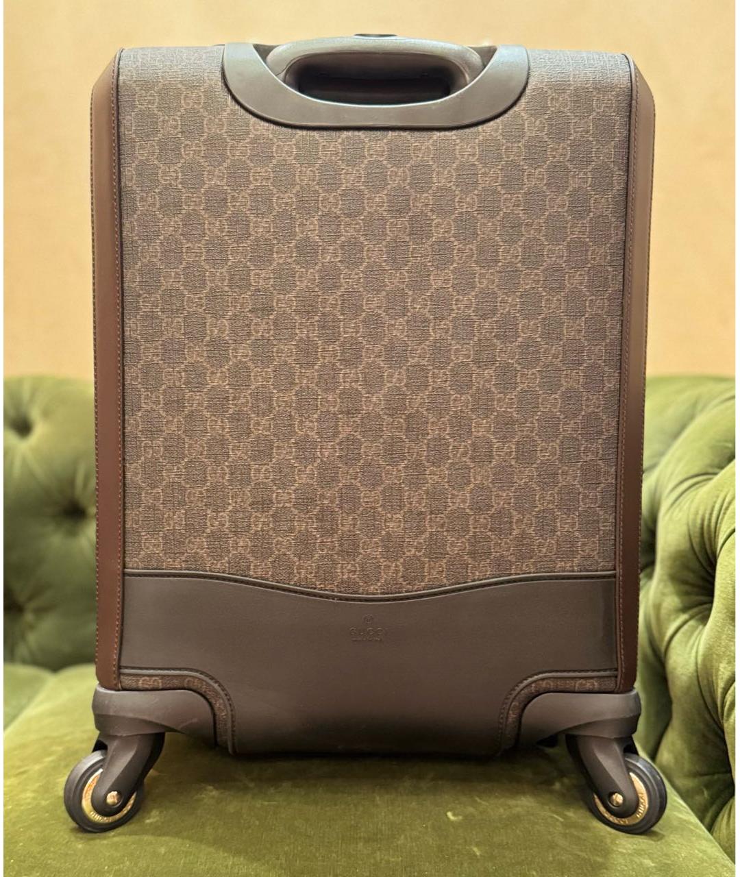 GUCCI Коричневый кожаный чемодан, фото 2