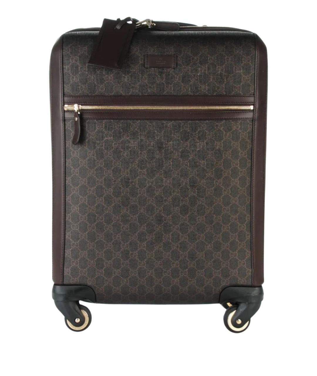 GUCCI Коричневый кожаный чемодан, фото 1