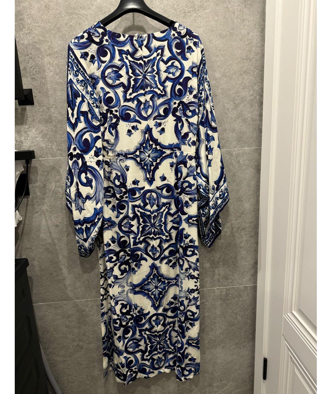 DOLCE&GABBANA Синее шелковое вечернее платье, фото 2