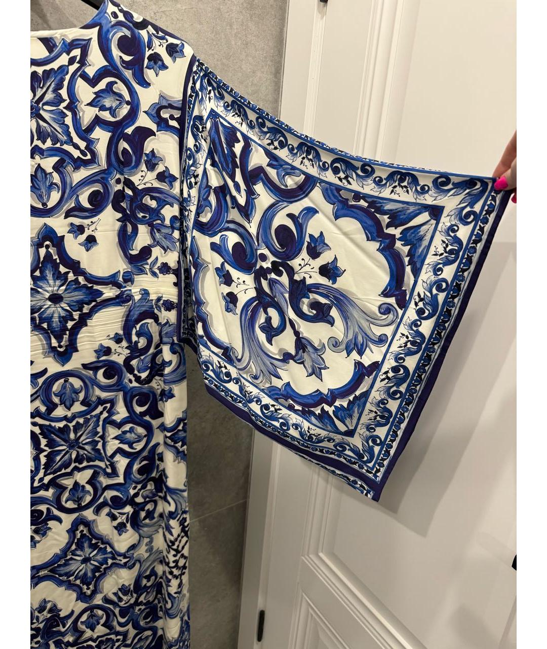 DOLCE&GABBANA Синее шелковое вечернее платье, фото 5