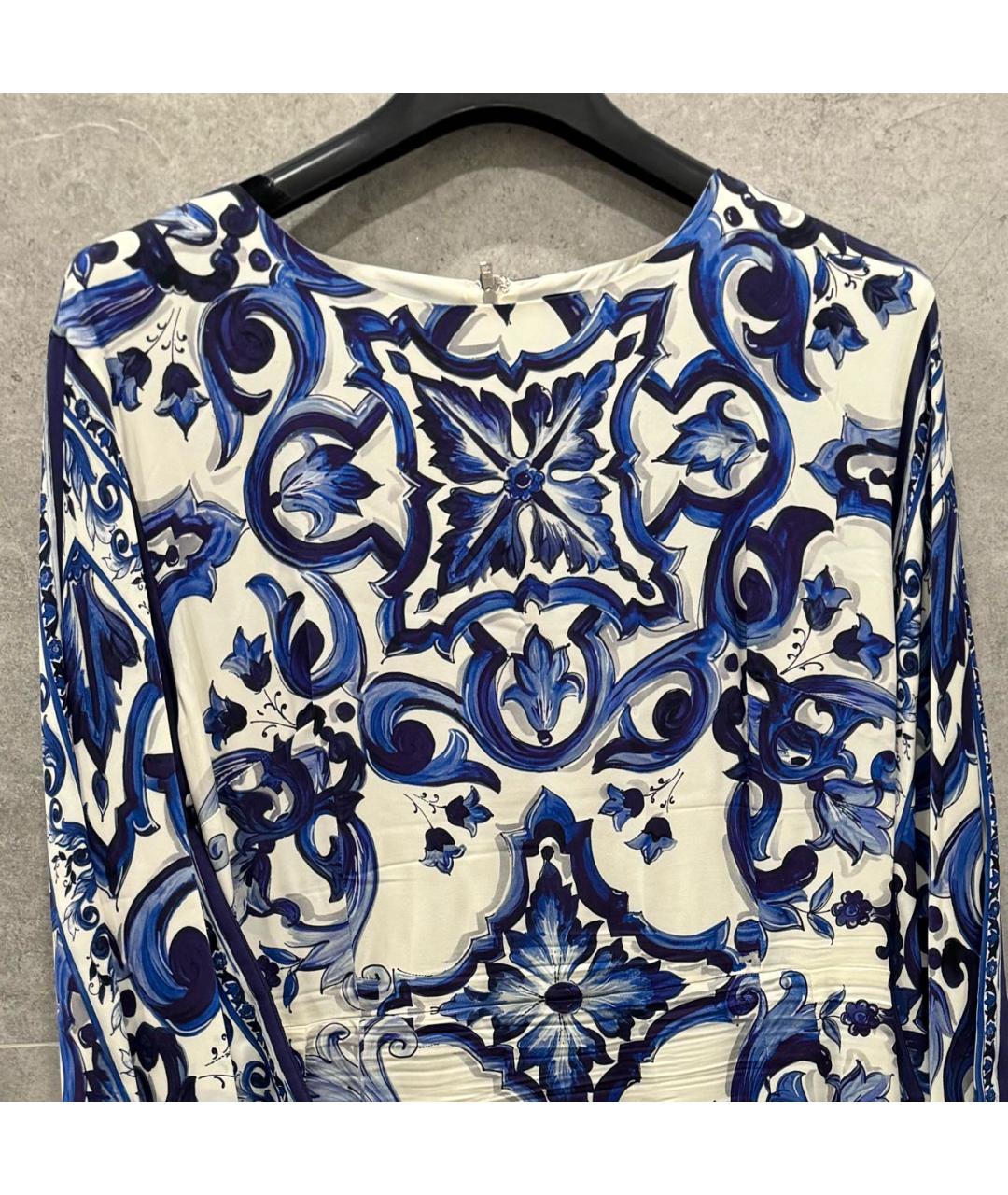 DOLCE&GABBANA Синее шелковое вечернее платье, фото 3