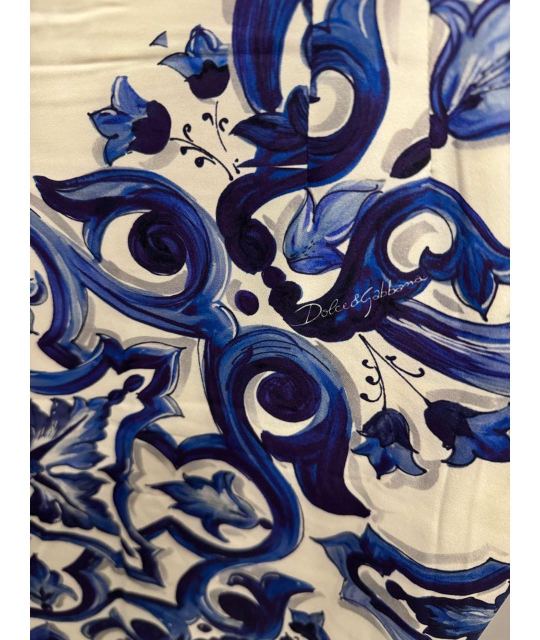 DOLCE&GABBANA Синее шелковое вечернее платье, фото 4