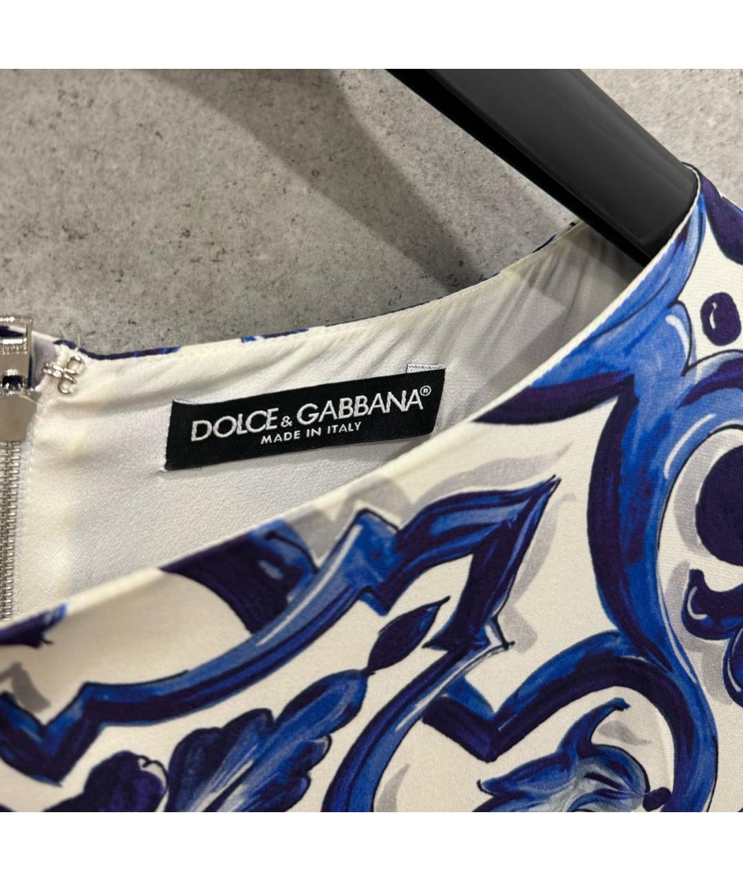 DOLCE&GABBANA Синее шелковое вечернее платье, фото 6