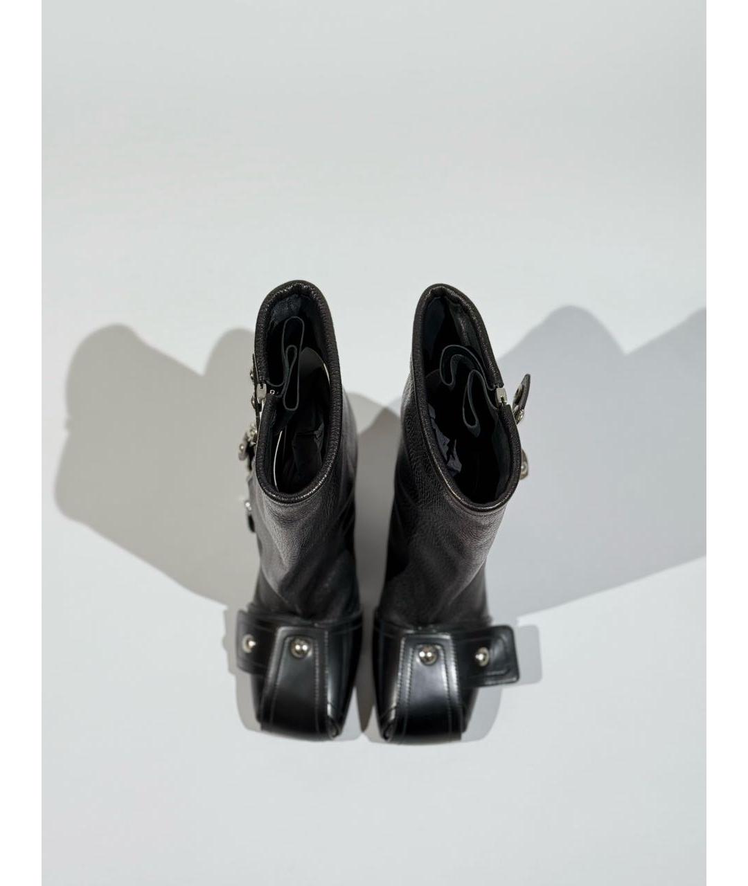 LOUIS VUITTON Черные кожаные полусапоги, фото 2