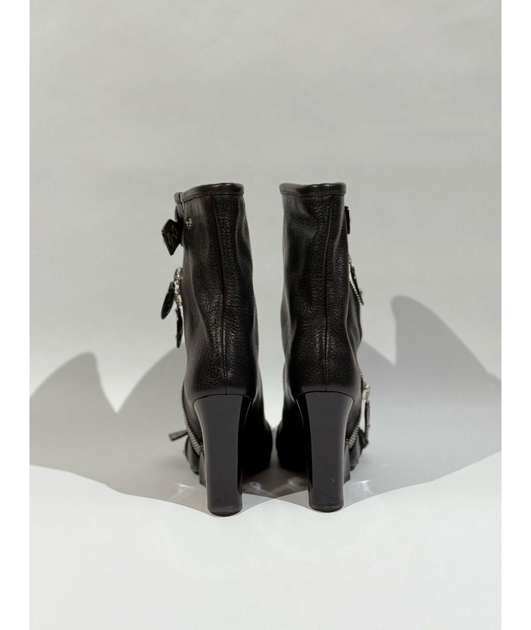 LOUIS VUITTON Черные кожаные полусапоги, фото 3