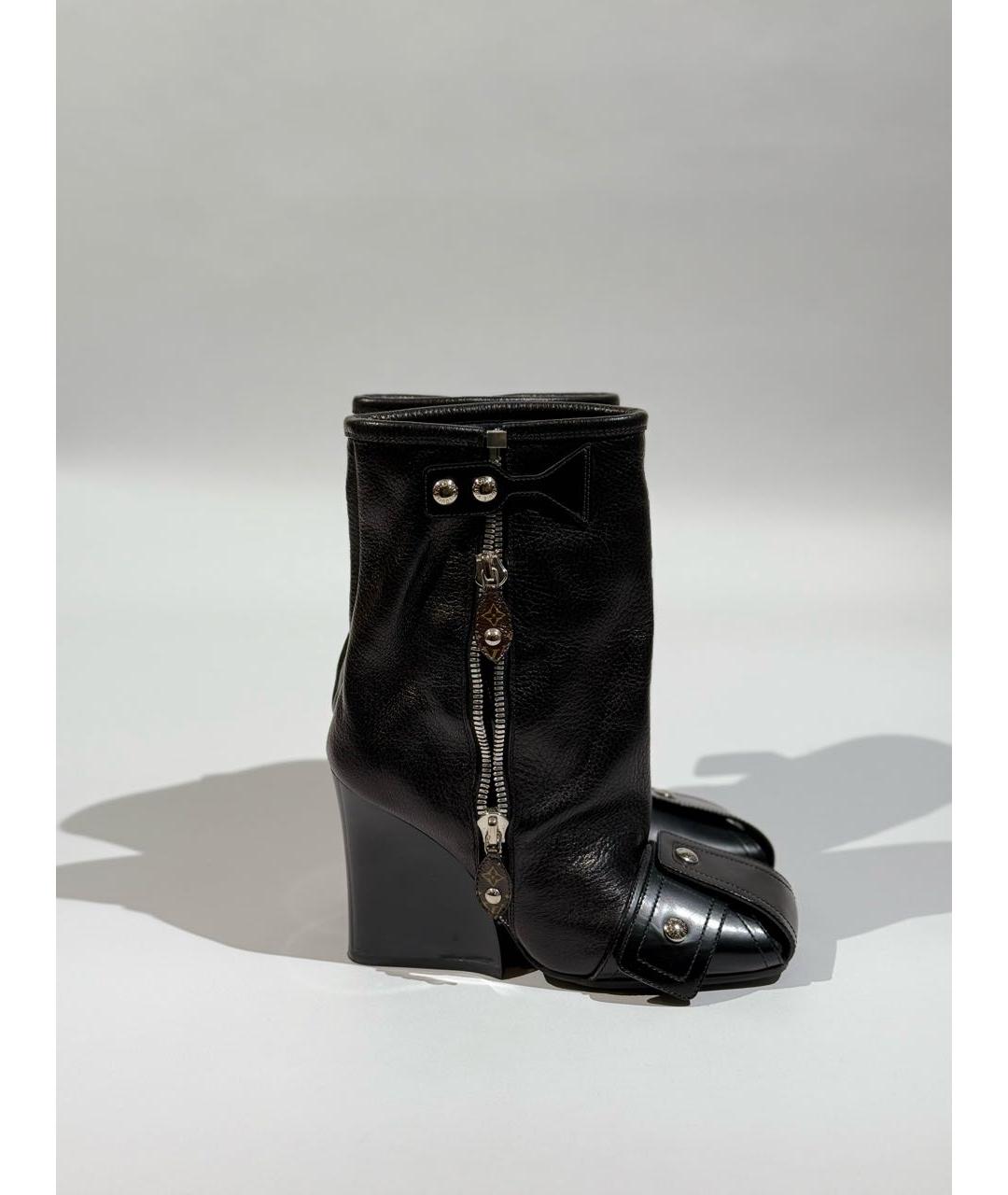 LOUIS VUITTON Черные кожаные полусапоги, фото 7