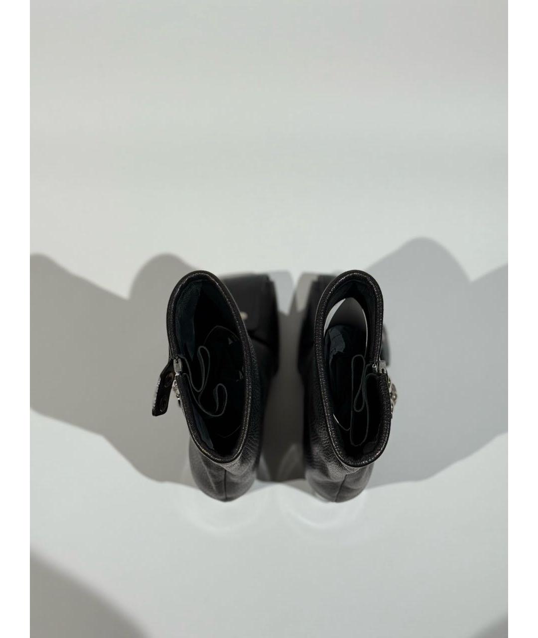 LOUIS VUITTON Черные кожаные полусапоги, фото 4