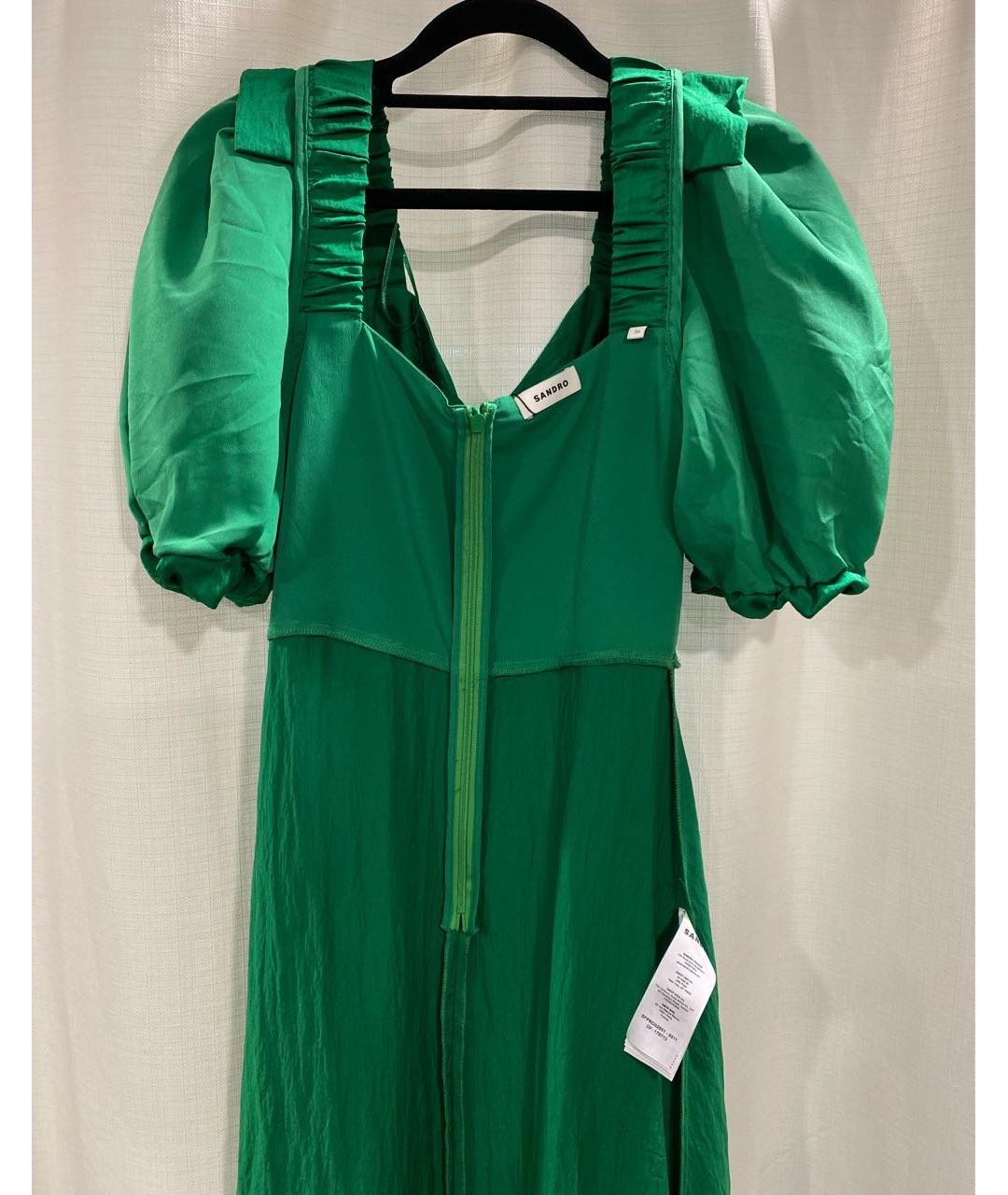 SANDRO Зеленые ацетатное вечернее платье, фото 3