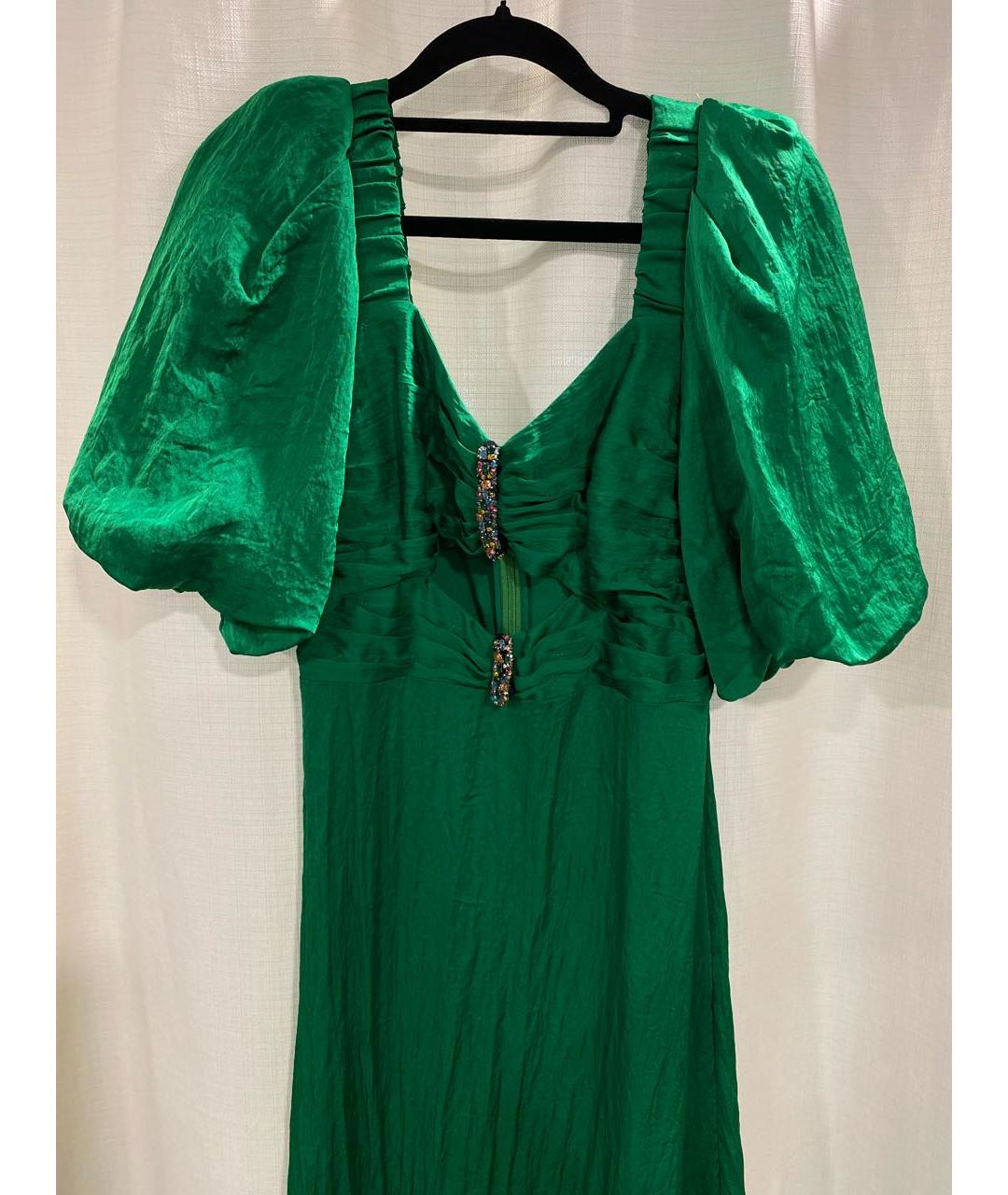 SANDRO Зеленые ацетатное вечернее платье, фото 6
