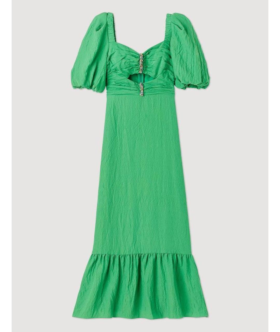SANDRO Зеленые ацетатное вечернее платье, фото 9